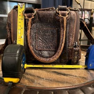Frye Handbag. Rustic real leather. 8” x 7”. Rustic Brown